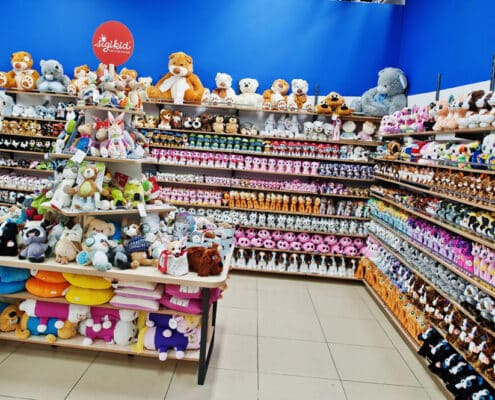 Góndola expositora y estantería para jugueterías