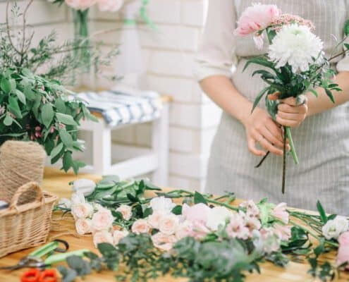 Mesa de trabajo para floristería