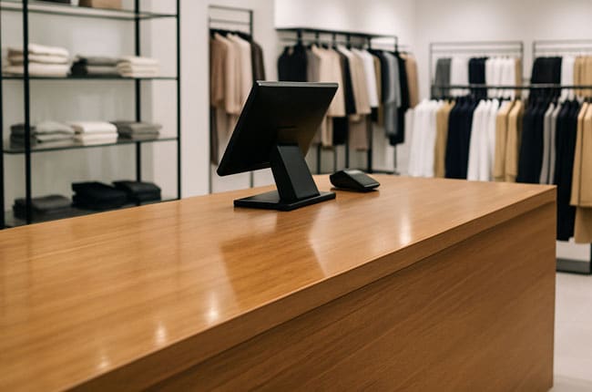 mostrador tienda de ropa